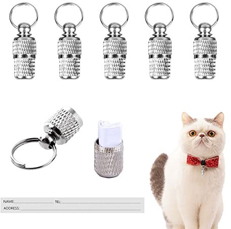 CORTNEY 6er-Pack Personalisierte Haustier-ID-Tag für Hund und Katze,Mini Anti-Lost,mit Namensschild und Tel-Adresse,Anti-Lost Dog Cat ID-Tag für Hundehalsband