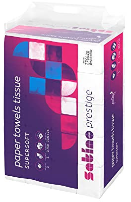 Satino by WEPA Prestige Handtuchpapier Format Tissue - 276620-2-lagig - PT2 kompatibel - weiß - 25x150 Blatt - EU Ecolabel zertifiziert - Z-Falz - 3.750 Blatt