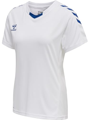hummel Core XK Poly Jersey S/S, Maglietta Sportiva da Donna, a Maniche Corte, per Sport, Palestra, Fitness, Maglia in 100% Poliestere, Colletto Sportivo con Inserto Frontale, Traspirante e ad