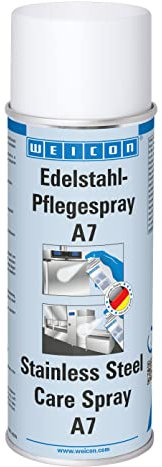 WEICON Edelstahlpflege-Spray A7 400 ml, Edelstahl-Schutz mit Zertifizierung für den Lebensmittelbereich