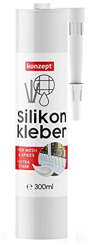 Konzept by Jacopic Extra Starker Montagekleber für Vogelabwehr Spikes 300ml, Silikonkleber Transparent, Sichere Montage Aussen, für Kunststoff, Metall, Beton, Holz