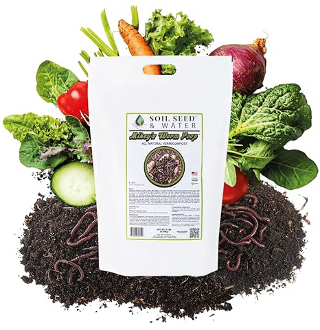 Soil Seed & Water Mikey’s Worm Poop – Organic Dairy Vermicompost Fertilizer Worm Castings for Gardens, Potted Plants & Soil Health - Superior to Standard Compost - OMRI Listed Organic Fertilizer