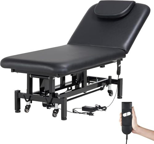 VEVOR Elektrische Massageliege mit Hubfunktion, 0–45° verstellbare Rückenlehne, Kosmetikliege, Schönheitsbett, höhenverstellbarer Tattoo-Spa-Tisch auf Rädern, Therapieliege mit Kopfstütze, 249 kg