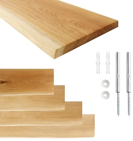 LIVE Edge mensola galleggiante - parete con bordo naturale - Scaffale legno invisibile