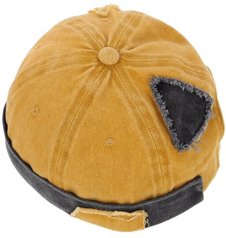 Holibanna Vintage Baumwoll Hut Für Männer Ohne Krempe Atmungsaktiver Hut Im Klassischen Stil Für Herren Modische Strandmütze Aus Gewaschener Baumwolle