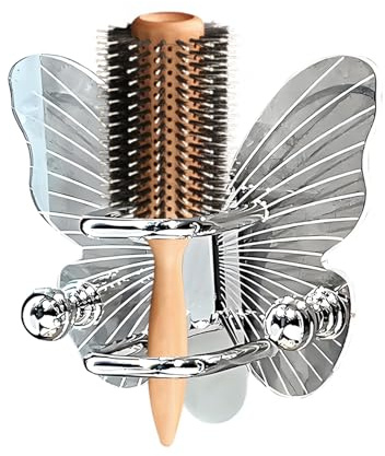WJnflQN Hair Brushes Wall Mount - Decorative Comb Tray with Hooks - Butterfly Shaped for Hair Accessories & Styling Accessories