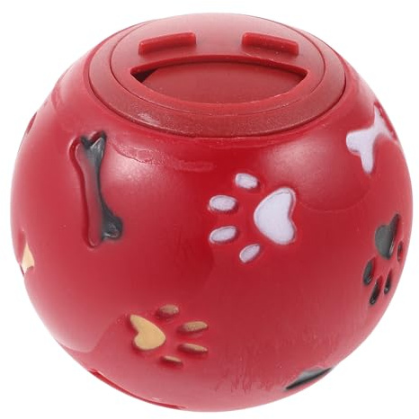DIYEAH Pelota para Perro Pequeña Roja Juguete Educativo de Alimentación con Fuga de Comida Interactivo para Entrenamiento y Desarrollo de Inteligencia Material Seguro y Duradero Fácil