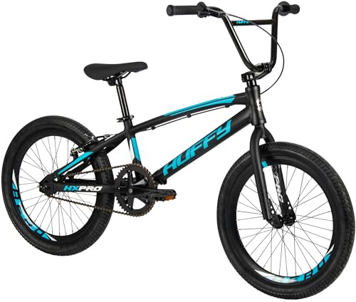 HX Pro - Bicicleta BMX de Carreras de Aluminio de 20 Pulgadas, Color Negro y Azul