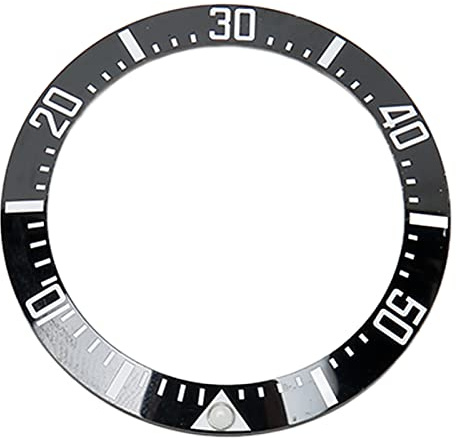 SIXRUN Insert de Lunette de Montre, Anneau de Lunette en Céramique, Chiffres Lumineux, Installation Facile, Accessoire de Remplacement de 40 Mm pour la Réparation de Montres (#1)