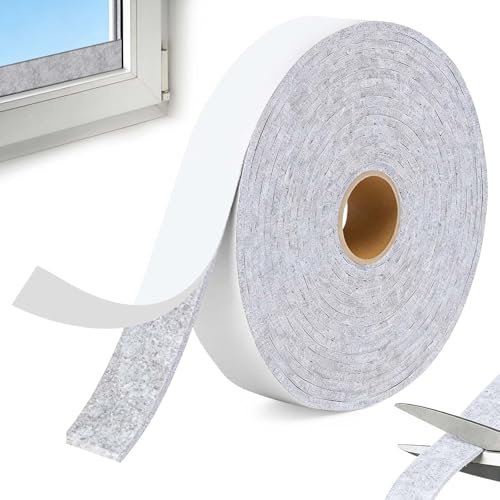 Självhäftande filttejp 6 m x 2 cm x 0,4 cm, mångsidig filtglid och självhäftande filt som fuktabsorberande för stolar, golvskydd och som kondensvattenabsorberande för fönster
