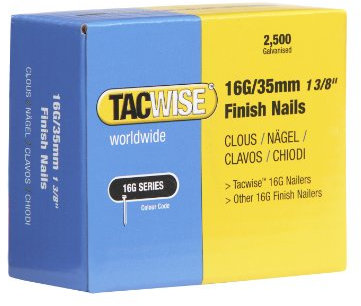 Tacwise 0295 Clous de Finition Galvanisés de Type 16G / 35 mm, Lot de 2500
