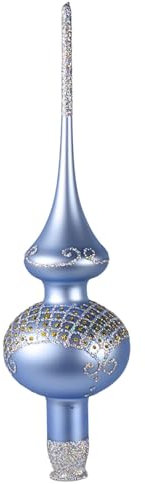 HolidayGiftShops Triumph Glass Christmas Tree Topper (blau, matt).