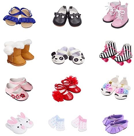 Etistta 6 Pairs of Doll Shoes 2 Pairs of Socks Fits for 18 inch Doll Shoes American Dolls Accessories