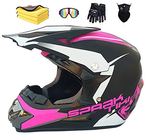 Wbeiba Casque Moto Cross Homme Casque Intégral DH Enduro Femme Quad Motocross Adulte (Black powder,M:57-58cm)