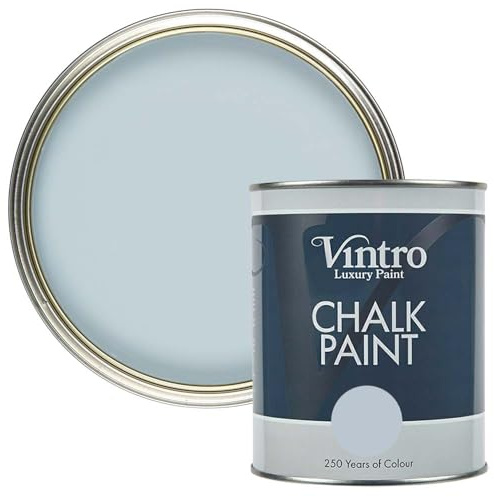 Vintro | Blue-Grey Chalk Paint | Furniture Paint | Shabby Chic | Upcycle | Decorate | Ultra Matt Finish | 1 Litre (Aurora)