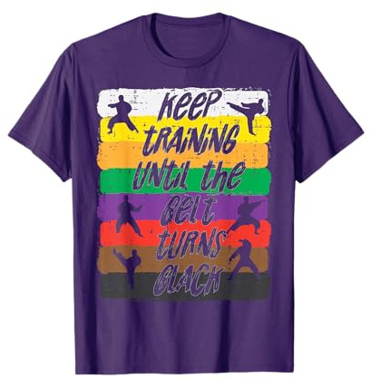 Karate Training Belt Turns Black Martial Arts Men Women Kids T-Shirt