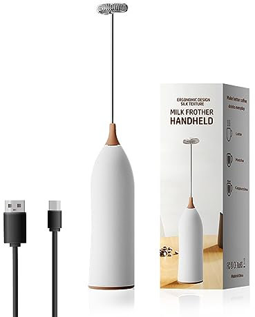 Handaufschäumer für Kaffee, wiederaufladbar, Handaufschäumer, verstellbarer Handmilchaufschäumer für Cappuccino, heiße Schokolade, Smoothies, Eiermischung