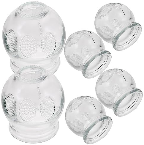 JECOMPRIS 6Pièces Set de Ventouses Verre pour Thérapie par Ventouses Cups de Massage pour Augmenter la Circulation Sanguine et