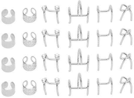 24Pcs Viking Beard Beads Tube Clamp Kit Men Antique Norse Vikings Runes Bead Decoration Silver
