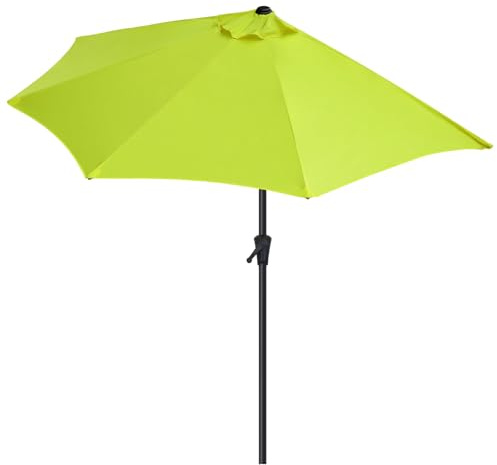 Sekey Halbrundschirm 270 cm mit Kurbel | UV 50+ Balkonschirm für Terrasse & Garten – Sonnenschirm Windfest, 100% Polyester, Inkl. Klettband