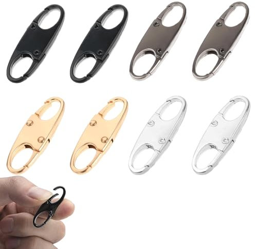 8pièces Clips Fermeture éclair Antivol,Connecteurs de Fermeture éclair Amovibles,Antivol Fermetures éclair,Fermeture à Glissière de Type S,pour les Sports de Plein Air,le Camping,les Sacs à Dos