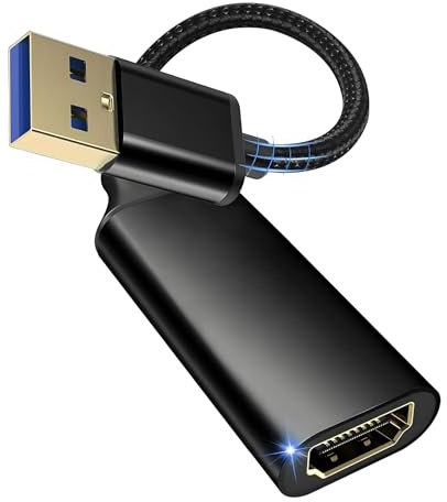 Adaptador USB a HD para monitor, convertidor USB 3.0/2.0 a HD 1080P salida de conector para computadora portátil de escritorio con múltiples Windows 11/10/8.1/8/7, computadora de escritorio, Mac