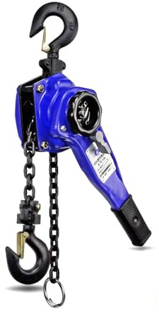 YushenFu Crena di Paranco A Leva Manuale da 1,5 M/5 Piedi con Gancio in Acciaio in Lega, Tubo della Catena A Leva, Catena in Acciaio di Manganese G80, per La Costruzione(Size:0.75 TON(1653Lbs))