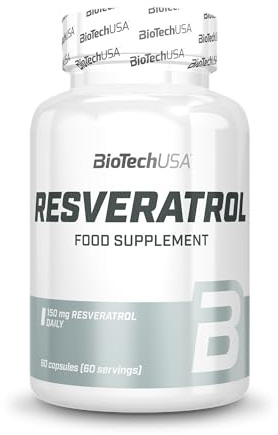 BioTechUSA Resveratrol | 150 mg di trans-resveratrolo per porzione | Antiossidante| Longevity | Senza glutine e lattosio, 60 capsule