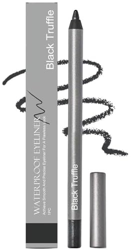 1440-Minuten-Longwear-Eyeliner, wasserfester Eyeliner-Stift mit natürlicher Kontur und mattem Glitzer, geschmeidiger und leicht aufzutragender farbiger ultra-pigmentierter Gel-Liner (Black Truffle)
