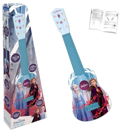 Lexibook Disney Frozen La Reine des Neiges Elsa Ma première Guitare pour Enfant, 6 Cordes, 53 cm, Guide Inclus, Bleu/Violet, K200FZLXB