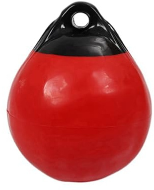 NJIEzhao Barca Parabordo Palla Parabordo for Barche ad Alta Resistenza, Rotondo, con Boa di Ancoraggio, Protezione Gonfiabile, ormeggio Marina, Rosso