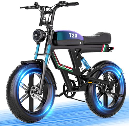 Misodo Electric Bike for Adults,2500W Peak Motor, 100 Miles, 48V 23AH Battery Electric Dirt Bike, 33MPH, NFC/Password Unlock, 7-Speed, Dual Suspension 20 Fat tire Ebikes for Adults