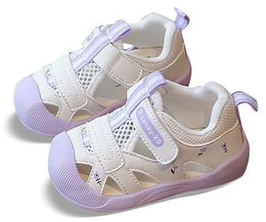 Sandali Bambino 29 - Sandali Traspiranti Leggeri con Punta Chiusa Scarpe Casual per l'uso Quotidiano e per Il Gioco all'aperto comode Calzature per Neonati con Suola Morbida. (Purple 9-12 Months)