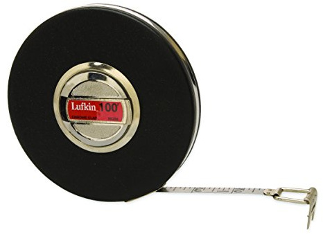 Crescent Lufkin 3/8 x 100' Leader Chrome Clad Tape Measure - HC256N , Black