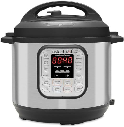 Instant Pot Olla Eléctrica a Presión Ip Duo80, V2 de 8 L, 7 en 1, de 1200 Vatios y con Exterior y Recipiente Interior de Acero Inoxidable