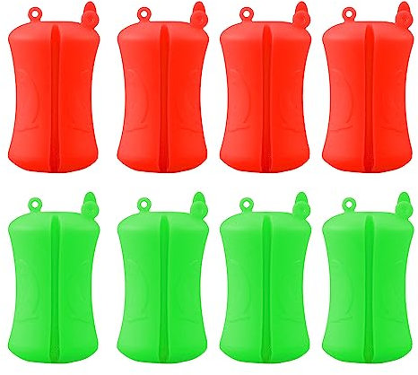 IFUDE 8 Stück Angelrute Krawattenhalter Angelrute Schutz Befestigung Gummi, Tragbare Angelrute Feste Kugel Gummi Wiederverwendbare Rutenhalter Angelwerkzeug （Grün + Rot ）