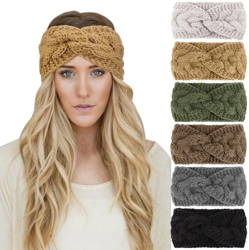 DRESHOW 6 Pezzi Fasce per Capelli Tessuto di Lana Turbante Fascia da Donna Invernale Accessori Cerchietti per Donna Ragazze