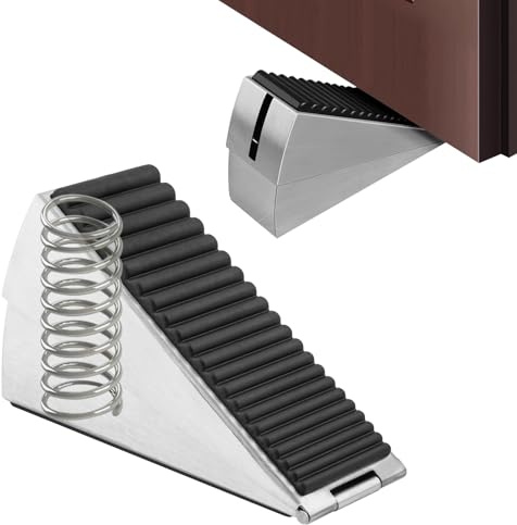 Grande Butée de Porte en Acier Inoxydable à Ressort - Cale Pour Portes Lourdes - Hauteur Réglable 7,8 cm