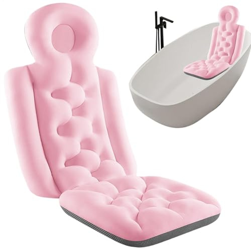 Almohada de baño de cuerpo completo para tina, cojín de cuerpo completo, cojín de baño para bañera, almohadas ergonómicas para reposacabezas, cómodo cojín de bañera de cuerpo completo, almohada de
