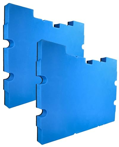 vhbw 2x Schaumstoffeinlage kompatibel mit Dewalt TSTAK IV DWST1-70706, TSTAK III DWST1-70705 Werkzeugkoffer - Hartschaum, 30 mm Blau