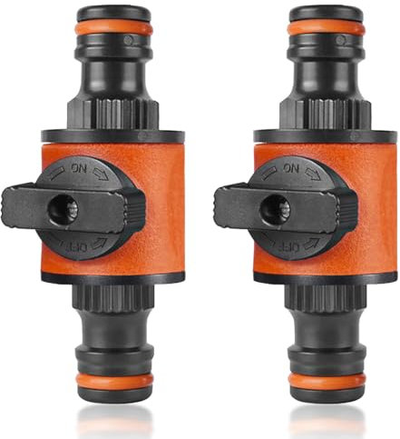 IUSOT 2 Pack for Hozelock Connectors, Quick-Release in-line Shut-Off Valve for Garden Hose Pipe, Hose Pipe Connector, for Hozelock Tap Connector Garden Hose Shut-Off Coupler, for Hozelock Fittings