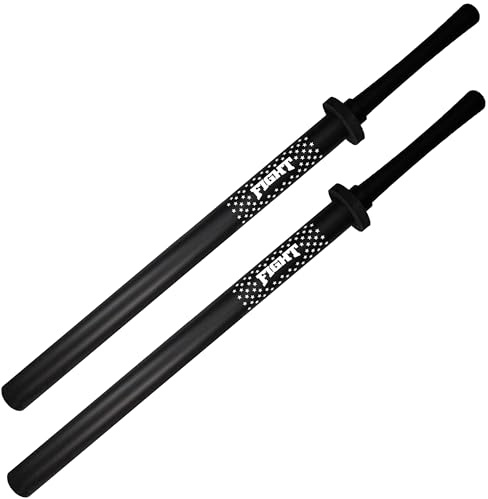 Foam Practice Swords, Training Sparring Stick Set, 2 Pack 35 with Carry Bag,for Martial Arts, Karate (Black)