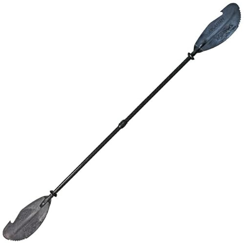 Backwater Assassin Kayak Paddle | 98.5-102.5-Inch Adjustable Black - Nylon Blade with Hook and Teeth Design | Drip Rings Included | Single Pack