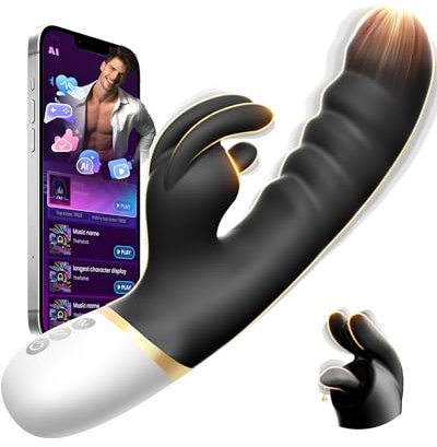 Gode Femme Sex Rabbit Vibromasseurs Feminin Clitoridien à Distance avec App, 12 Modes Sexes Toye Femmes Godemichets, Sextoyse Couple Plaisir Sex Toyspour pour Femme Vibrant Jouer Sexuelle