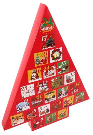 DECORNIJIA Calendario Avvento Fai da Te Caselle Vuote Forma di Albero Scatole Kraft per Riempire con Sorprese Attività Familiare per Conta alla Rovescia Festiva di Natale