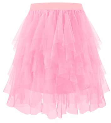 Bbonlineklänning, tyllkjol, knälång, underkjol, cosplay, kjol, kort, danskjol, elastisk tyll, balett, kostymer, karneval, kjol, ROSA, S