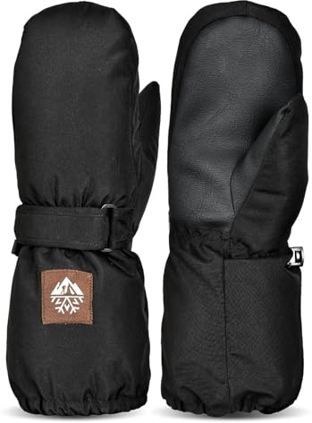 RIGWARL Waterproof Kids Mittens with Long Cuffs, Windproof Kids Ski Snow Mittens for Boys Girls, Anti-Slip Winter Kid Gloves for Skiing Snowboarding Sledding Snowball Fight Ice Skating Alaska Cruise
