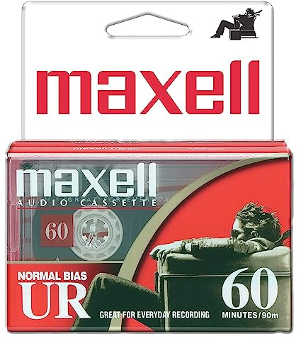 Maxell 109024 UR-60 Lot de 2 Cassettes Audio à Biais Normal 60 Minutes avec étuis