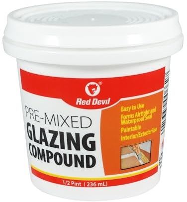 Red Devil 0662 Pre-Mixed Glazing Compound, 1/2 Pint