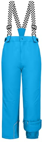 WOWULOVELY Kid's Snow Bib Pants Winter Waterproof Windproof Ski Pants Insulated Snowboard Overalls for Boys Girls(Blue,6
